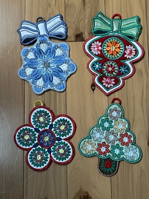 Machine Embroider Christmas Ornaments!