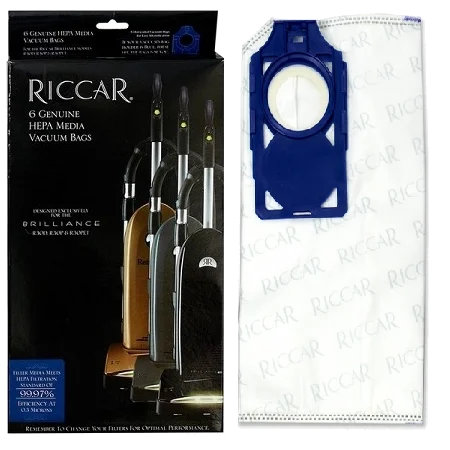 Riccar R30 Brilliance Series HEPA Bag with Activated Charcoal 6Pk Blue Collar RNHC-6