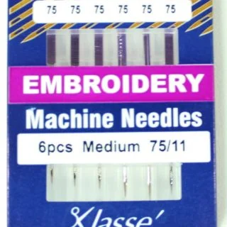 Klasse Embroidery 75/11 Sewing Machine Needles 6pk