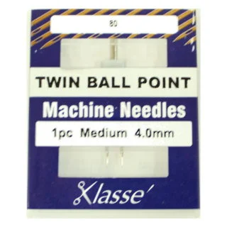 Klasse Twin Ballpoint 4mm/80 Sewing Machine Needle 1pk