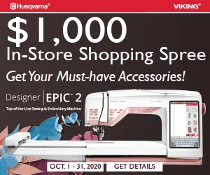 Husqvarna Viking EPIC 2 embroidery machine anniversary sale