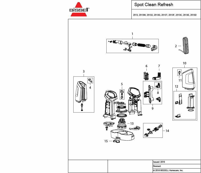Schematic Parts Book for Bissell Model: 25131 SpotClean Pet Plus