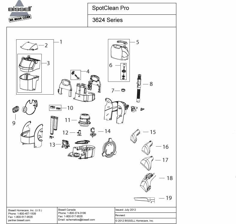 Schematic Parts Book for Bissell Model: 25131 SpotClean Pet Plus