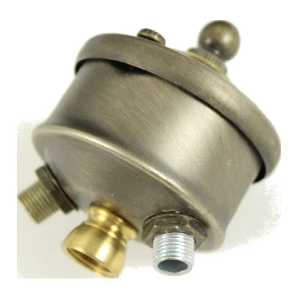 Cluster Head - Antique Brass Finish - Bottom Tapped 1/8 IP - W/ Finial