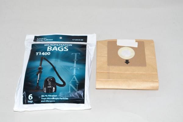 Paper Bag-Titan T1400 Compact Canister - 6Pk Micro Filtration For: titan -  VacuumsRUs