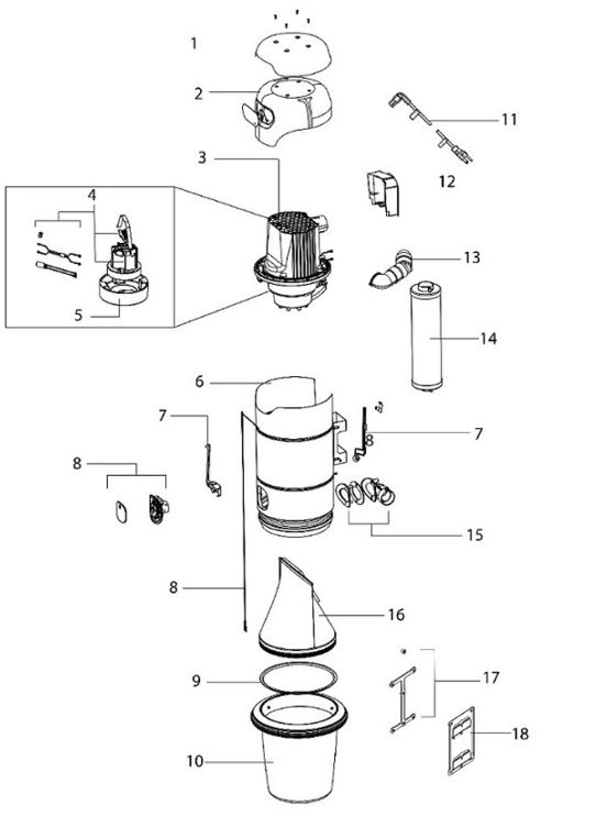 Schematic and parts list for: Beam Model: 700TBN01A - VacuumsRUs