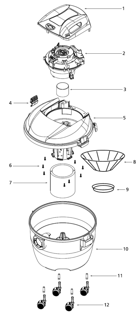 Schematic and parts list for: Shop-Vac Model: 84M200 - VacuumsRUs