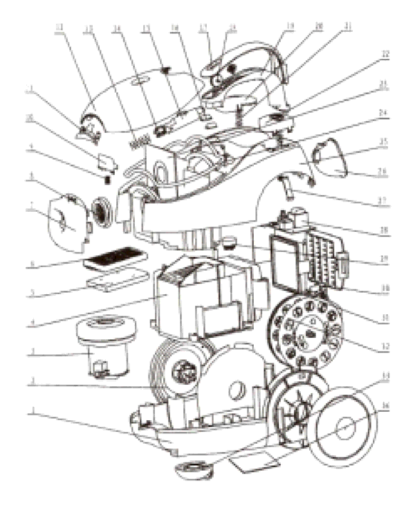 Schematic and parts list for DustCare Model DCC1200 VacuumsRUs