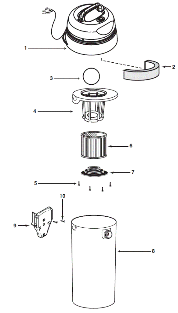 Schematic and parts list for: Shop-Vac Model: QPSH400 - VacuumsRUs