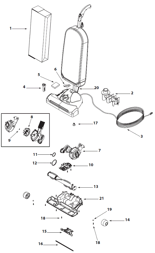 Schematic and parts list for: Shop-Vac Model: SV700 - VacuumsRUs