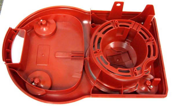 Bottom Casing, with castors (8086GS) and post motor seal (8065ER), for D4 (red) Sebo vacuum cleaner repair part